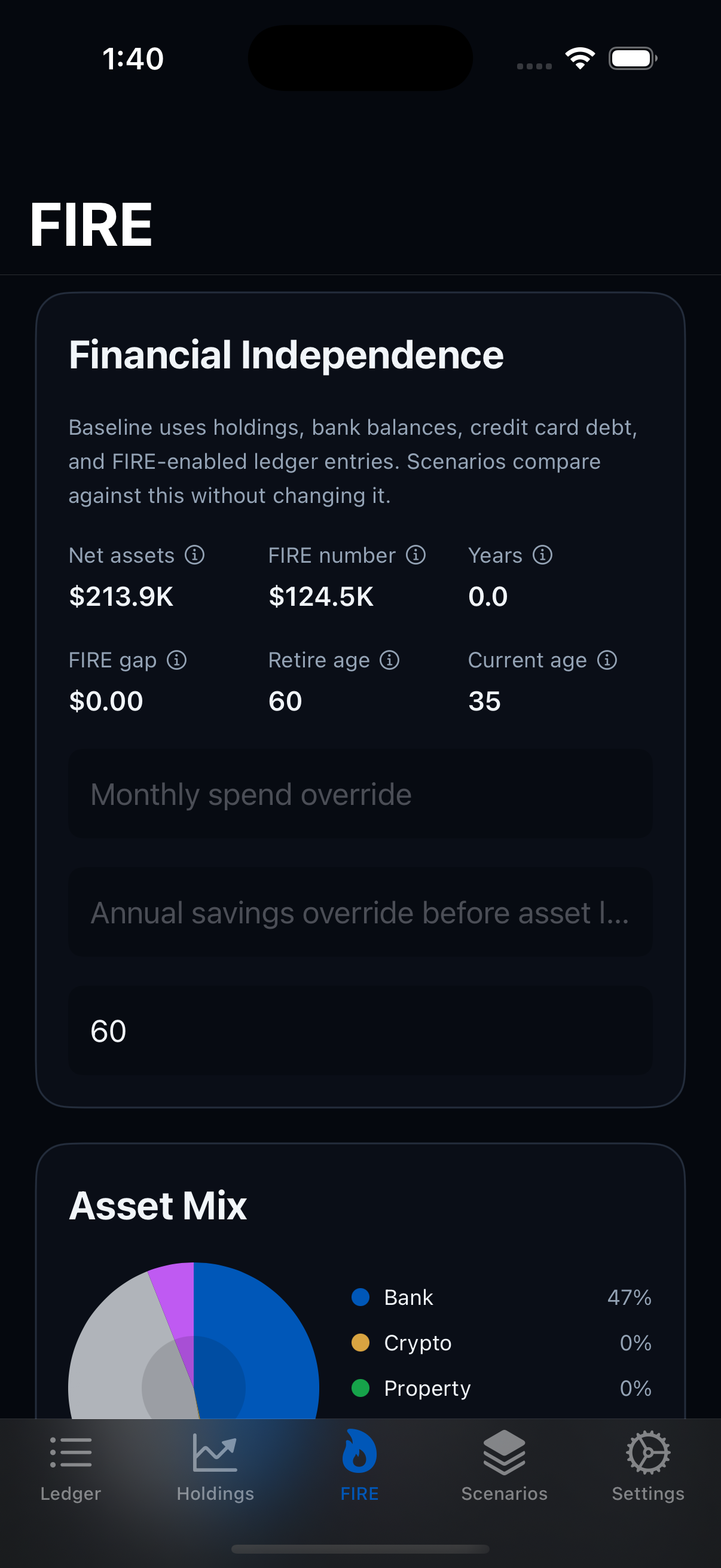 LumaV dark theme FIRE screen